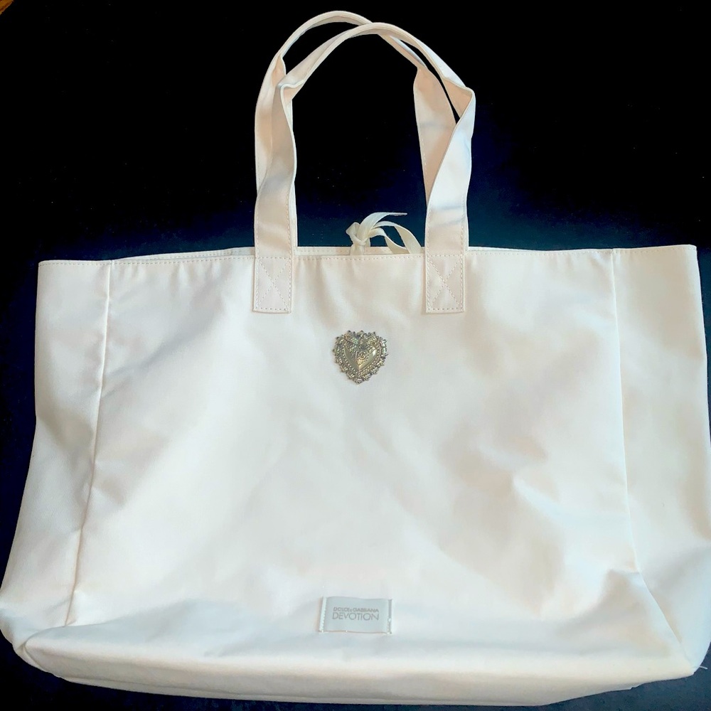 Dolce & Gabbana Devotion Heart Canvas Tote Bag